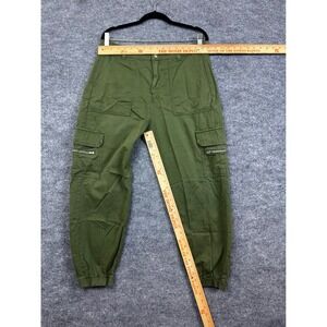 Zara Olive Green High‎ Waist Cargo Pants Joggers Utility Pockets Women's Size 8